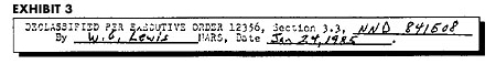 Declassification Slug from 000.9 files, Jan 24, 1985